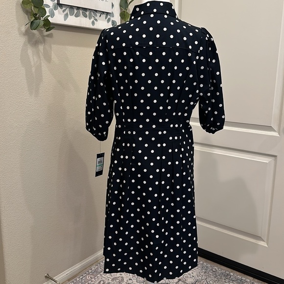 Tommy Hilfiger Dress, Size 8, Navy Blue (almost black), Polka Dot - Picture 3 of 9